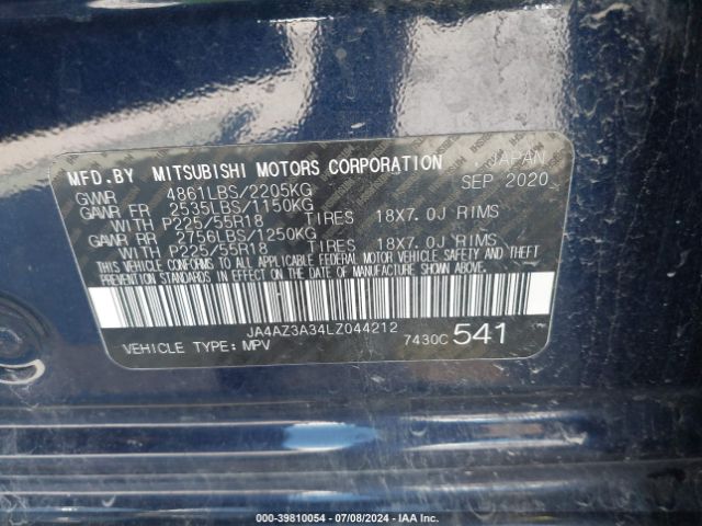 Photo 8 VIN: JA4AZ3A34LZ044212 - MITSUBISHI OUTLANDER 