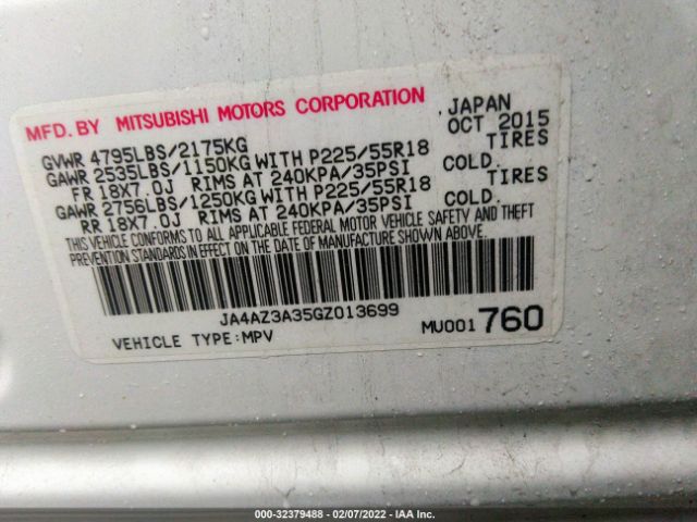 Photo 8 VIN: JA4AZ3A35GZ013699 - MITSUBISHI OUTLANDER 