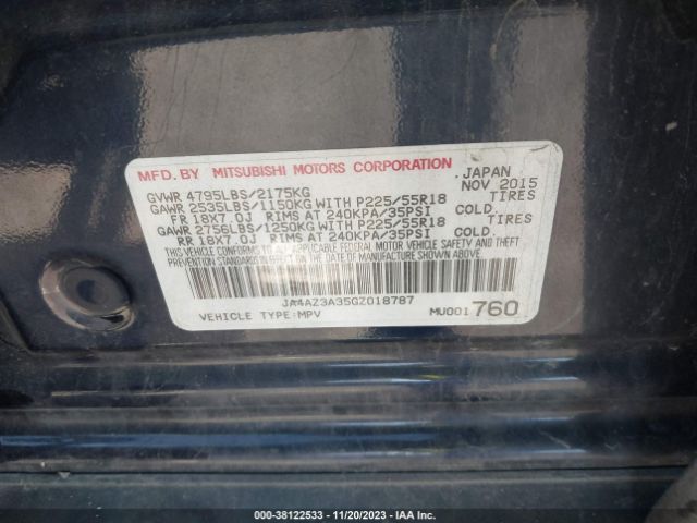 Photo 8 VIN: JA4AZ3A35GZ018787 - MITSUBISHI OUTLANDER 