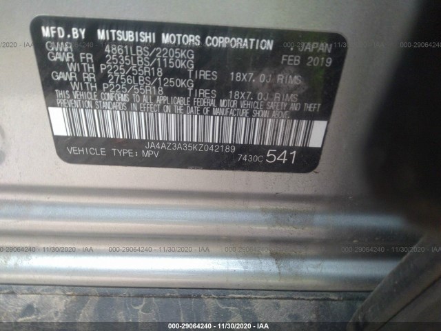 Photo 8 VIN: JA4AZ3A35KZ042189 - MITSUBISHI OUTLANDER 