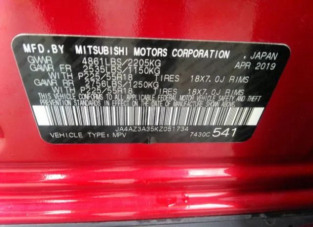 Photo 8 VIN: JA4AZ3A35KZ051734 - MITSUBISHI OUTLANDER 