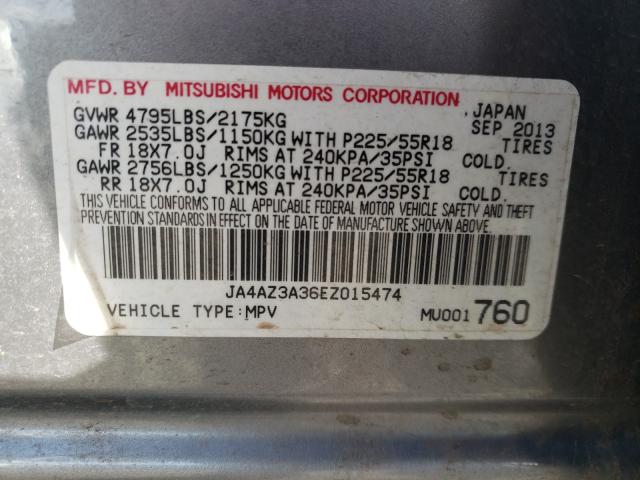 Photo 9 VIN: JA4AZ3A36EZ015474 - MITSUBISHI OUTLANDER 