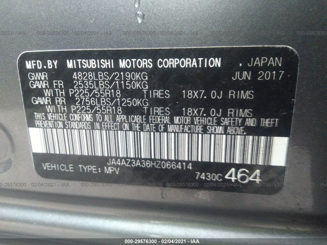 Photo 8 VIN: JA4AZ3A36HZ066414 - MITSUBISHI OUTLANDER 