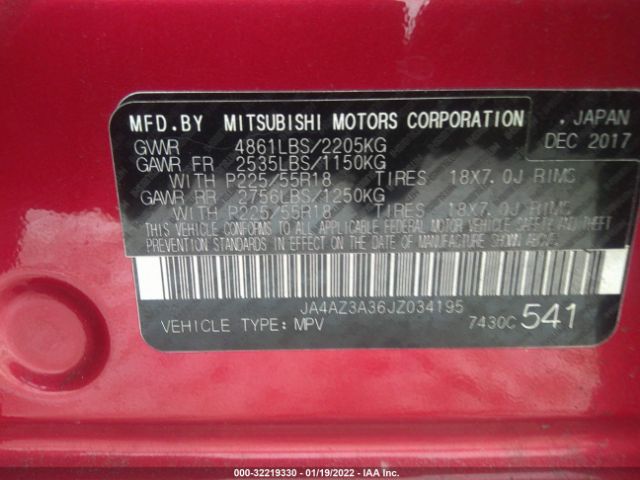 Photo 8 VIN: JA4AZ3A36JZ034195 - MITSUBISHI OUTLANDER 