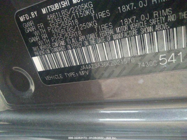 Photo 8 VIN: JA4AZ3A36KZ021576 - MITSUBISHI OUTLANDER 