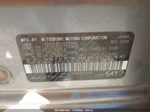 Photo 8 VIN: JA4AZ3A36KZ026082 - MITSUBISHI OUTLANDER 