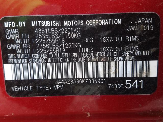 Photo 9 VIN: JA4AZ3A36KZ035901 - MITSUBISHI OUTLANDER 