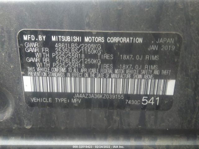 Photo 8 VIN: JA4AZ3A36KZ039155 - MITSUBISHI OUTLANDER 