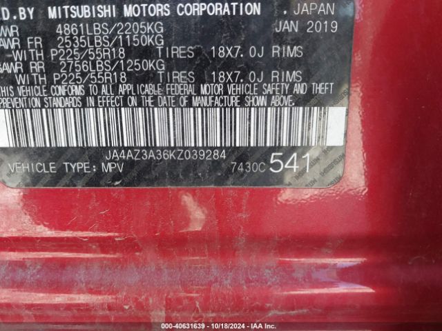 Photo 8 VIN: JA4AZ3A36KZ039284 - MITSUBISHI OUTLANDER 