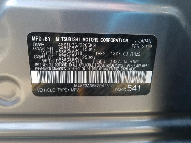 Photo 9 VIN: JA4AZ3A36KZ041312 - MITSUBISHI OUTLANDER 