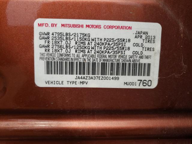 Photo 9 VIN: JA4AZ3A37EZ001499 - MITSUBISHI OUTLANDER 