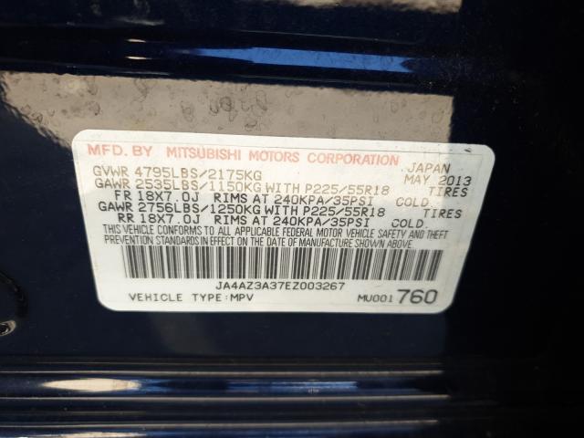 Photo 9 VIN: JA4AZ3A37EZ003267 - MITSUBISHI OUTLANDER 