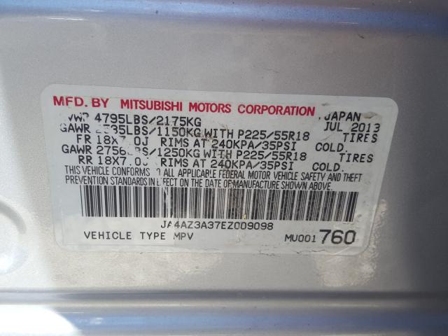 Photo 9 VIN: JA4AZ3A37EZ009098 - MITSUBISHI OUTLANDER 