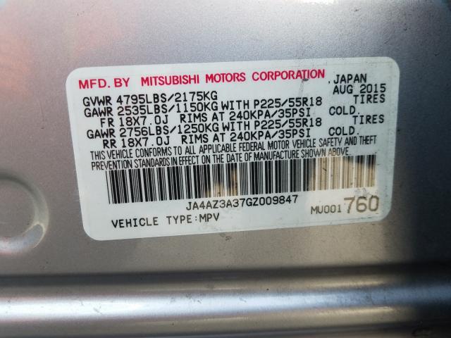 Photo 9 VIN: JA4AZ3A37GZ009847 - MITSUBISHI OUTLANDER 