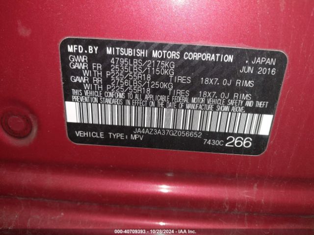 Photo 8 VIN: JA4AZ3A37GZ056652 - MITSUBISHI OUTLANDER 