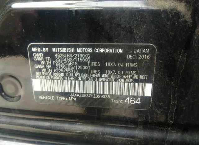 Photo 8 VIN: JA4AZ3A37HZ029338 - MITSUBISHI OUTLANDER 