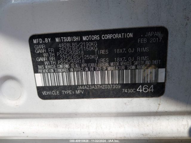 Photo 8 VIN: JA4AZ3A37HZ037309 - MITSUBISHI OUTLANDER 