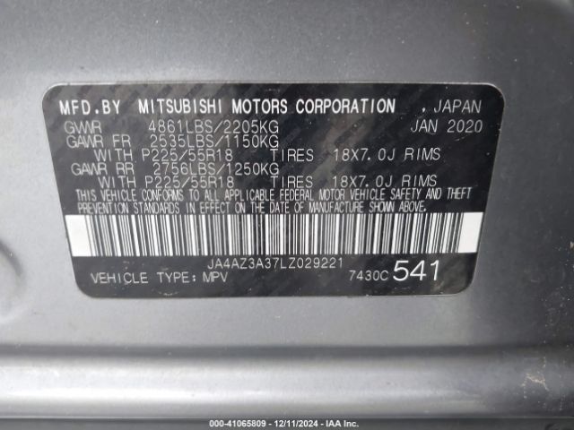 Photo 8 VIN: JA4AZ3A37LZ029221 - MITSUBISHI OUTLANDER 