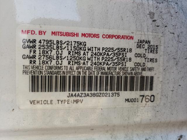 Photo 9 VIN: JA4AZ3A38GZ021375 - MITSUBISHI OUTLANDER 