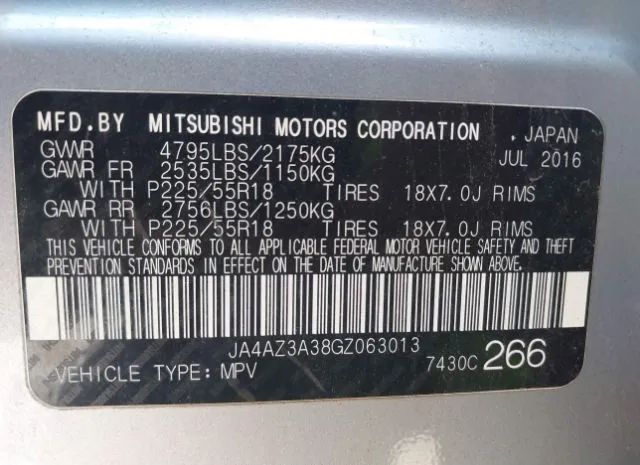 Photo 8 VIN: JA4AZ3A38GZ063013 - MITSUBISHI OUTLANDER 