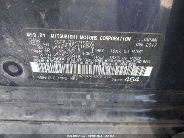 Photo 8 VIN: JA4AZ3A38HZ031437 - MITSUBISHI OUTLANDER 