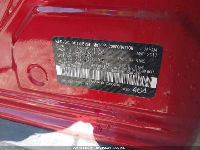 Photo 8 VIN: JA4AZ3A38HZ045290 - MITSUBISHI OUTLANDER 