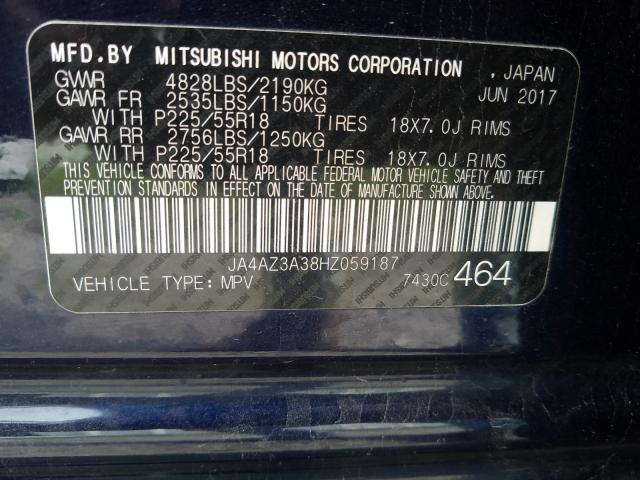 Photo 9 VIN: JA4AZ3A38HZ059187 - MITSUBISHI OUTLANDER 