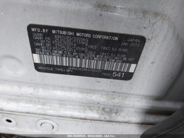 Photo 8 VIN: JA4AZ3A38KZ036225 - MITSUBISHI OUTLANDER 