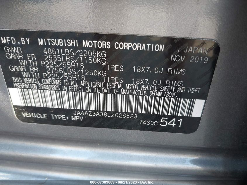 Photo 8 VIN: JA4AZ3A38LZ026523 - MITSUBISHI OUTLANDER 