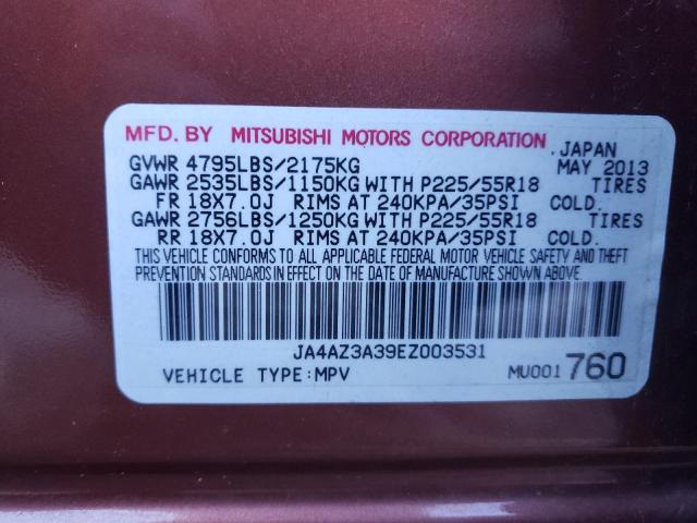 Photo 12 VIN: JA4AZ3A39EZ003531 - MITSUBISHI OUTLANDER 