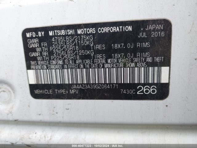 Photo 8 VIN: JA4AZ3A39GZ064171 - MITSUBISHI OUTLANDER 