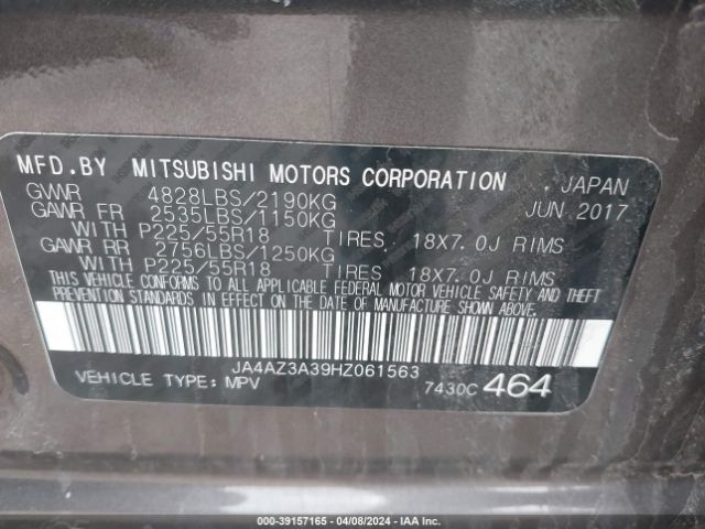 Photo 8 VIN: JA4AZ3A39HZ061563 - MITSUBISHI OUTLANDER 