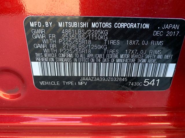 Photo 9 VIN: JA4AZ3A39JZ032845 - MITSUBISHI OUTLANDER 