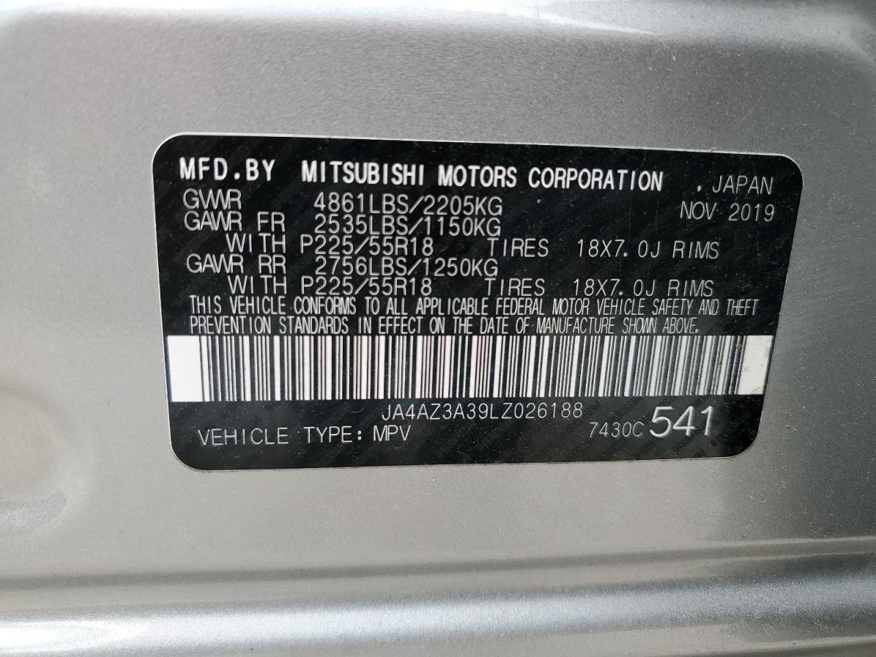 Photo 13 VIN: JA4AZ3A39LZ026188 - MITSUBISHI OUTLANDER 