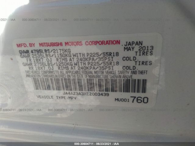 Photo 8 VIN: JA4AZ3A3XEZ003439 - MITSUBISHI OUTLANDER 