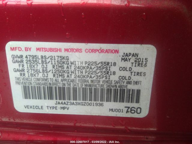 Photo 8 VIN: JA4AZ3A3XGZ001936 - MITSUBISHI OUTLANDER 