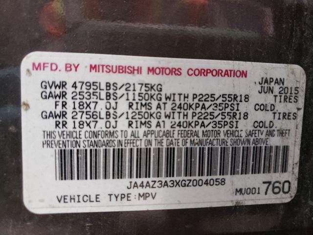 Photo 9 VIN: JA4AZ3A3XGZ004058 - MITSUBISHI OUTLANDER 