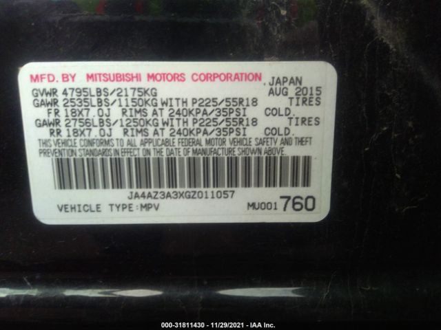 Photo 8 VIN: JA4AZ3A3XGZ011057 - MITSUBISHI OUTLANDER 