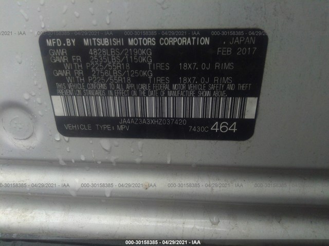 Photo 8 VIN: JA4AZ3A3XHZ037420 - MITSUBISHI OUTLANDER 