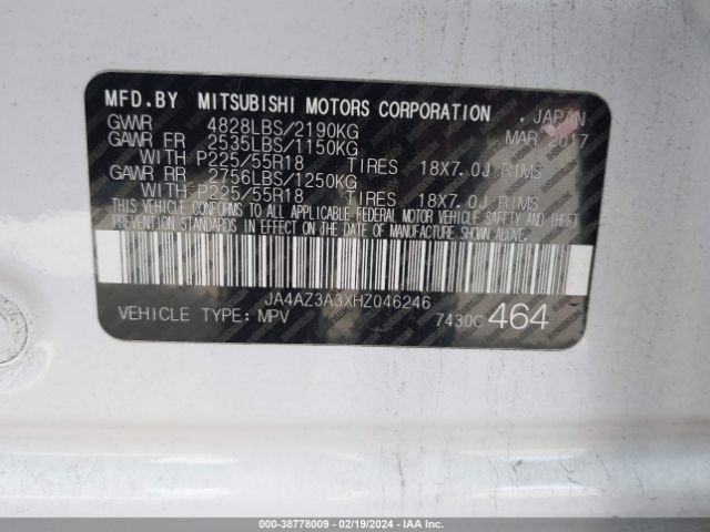 Photo 8 VIN: JA4AZ3A3XHZ046246 - MITSUBISHI OUTLANDER 