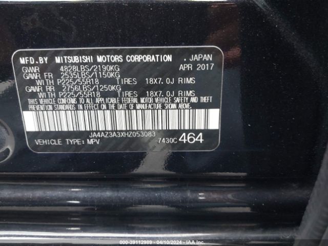 Photo 8 VIN: JA4AZ3A3XHZ053083 - MITSUBISHI OUTLANDER 