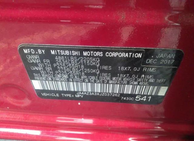 Photo 8 VIN: JA4AZ3A3XJZ037262 - MITSUBISHI OUTLANDER 