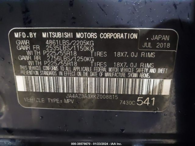 Photo 8 VIN: JA4AZ3A3XKZ008815 - MITSUBISHI OUTLANDER 