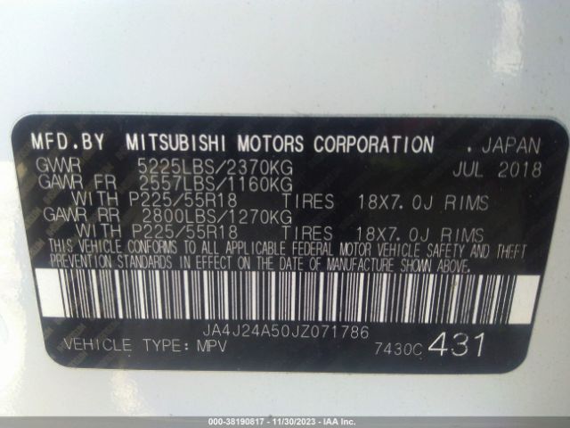 Photo 8 VIN: JA4J24A50JZ071786 - MITSUBISHI OUTLANDER PHEV 