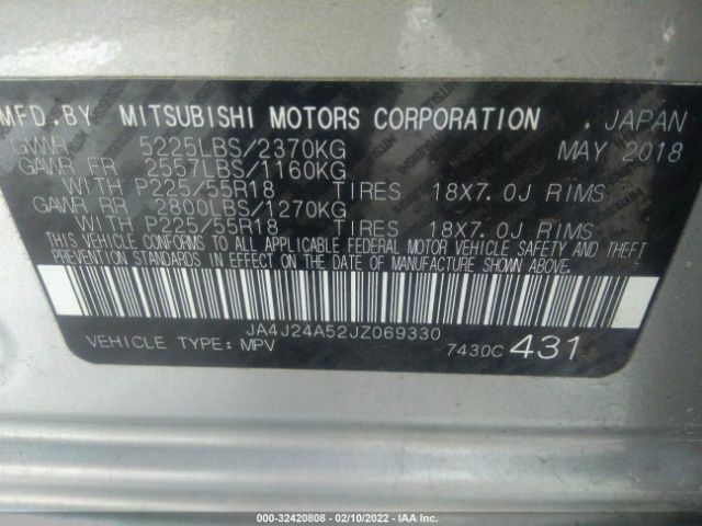 Photo 8 VIN: JA4J24A52JZ069330 - MITSUBISHI OUTLANDER PHEV 