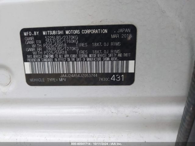 Photo 8 VIN: JA4J24A54JZ053744 - MITSUBISHI OUTLANDER 