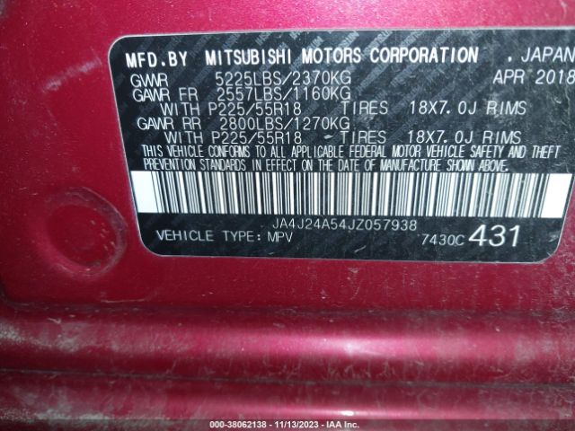 Photo 8 VIN: JA4J24A54JZ057938 - MITSUBISHI OUTLANDER 