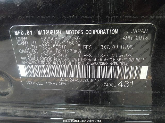 Photo 8 VIN: JA4J24A56JZ060131 - MITSUBISHI OUTLANDER PHEV 