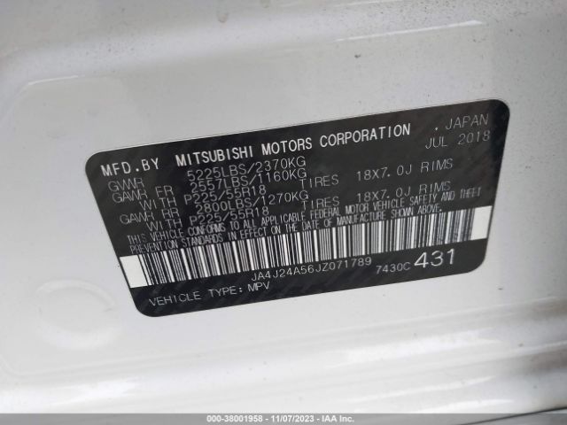 Photo 8 VIN: JA4J24A56JZ071789 - MITSUBISHI OUTLANDER PHEV 