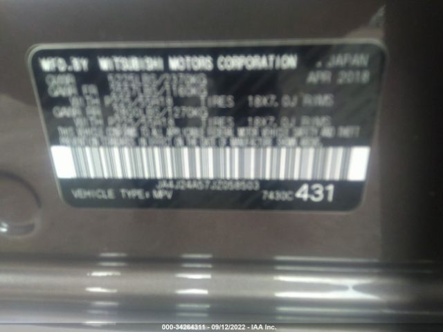 Photo 8 VIN: JA4J24A57JZ058503 - MITSUBISHI OUTLANDER 